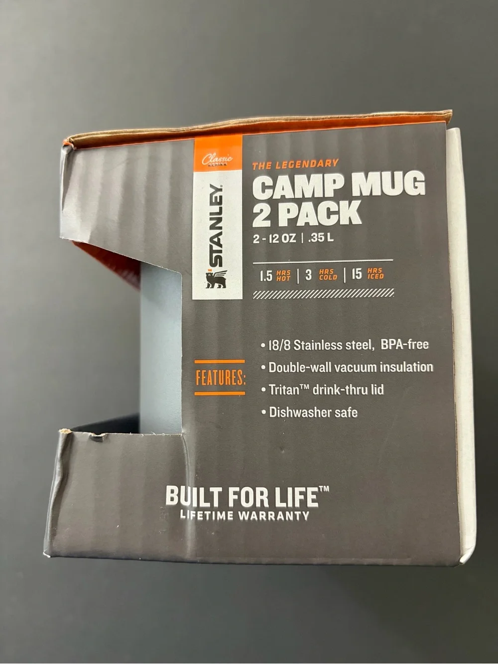 New Stanley Gray Camp Mug 2-Pack with Lids